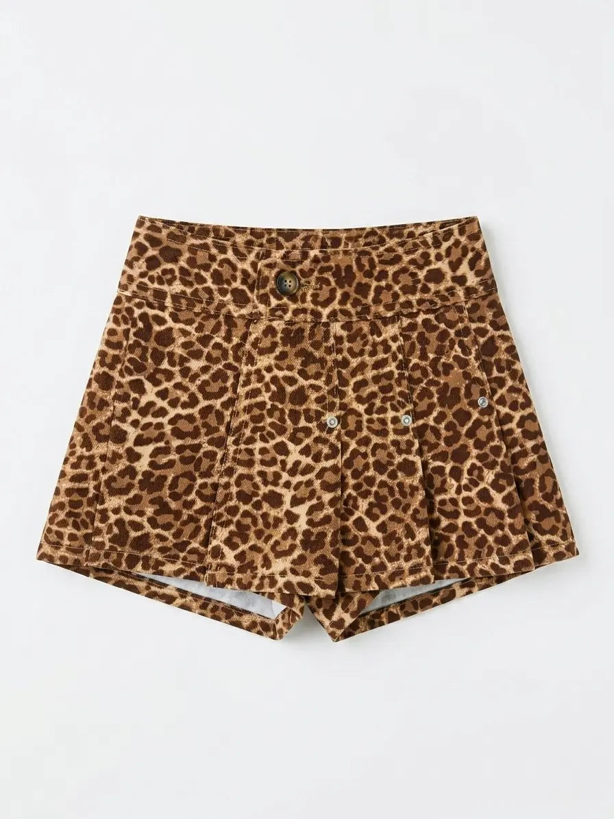 Leopar Şort Etek